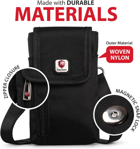Vista 2 de Ranboo Funda de nailon para teléfono celular para cinturón, funda para teléfono con clip para cinturón para iPhone 17 Pro Max 16 Pro Max 15 Pro Max