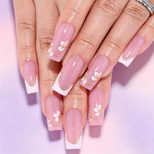 Vista 30 de evpct Uñas a presión bohemias 3D Nude con diseño de estrella dorada y 30 estrellas 3D de estilo bohemio