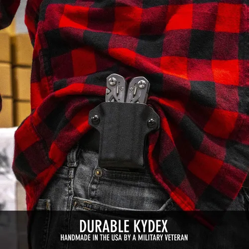 Vista 5 de Clip & Carry Kydex - Funda multiherramienta para suspensión Gerber, fabricada en Estados Unidos, funda para múltiples herramientas, color negro