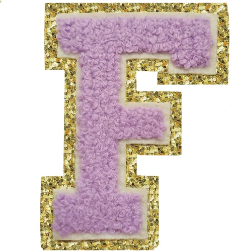 Vista 78 de 3Pcs Letter Patches Varsity Glitters Chenille,SPRT Iron on Blue Letter Patch,Alphabet Cloth Patch for Team Costume Decoration 3.1in Height S
