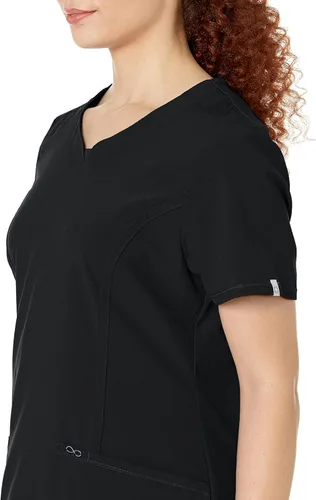 Vista 3 de Cherokee Infinity - Camiseta médica con cuello redondo y 3 bolsillos para Negro