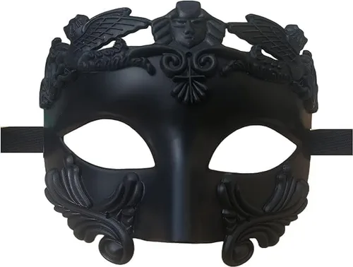 Vista 4 de Esaleely Máscara de máscaras para parejas, hombres griegos romanos, máscara veneciana de metal para Halloween, Mardi Gras, fiesta de baile