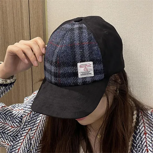 Vista 2 de TAILORMAP Gorra de béisbol Harris Tweed Gorra ajustable para hombre y mujer, 100% lana virgen pura