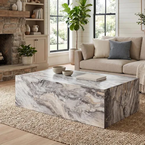 Vista 57 de Mesa auxiliar, mesa auxiliar, mesa de sala de estar, moderna mesa de sofá, mesa auxiliar de mármol sintético, mesita de noche para sala de estar