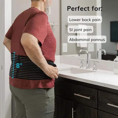 Vista 6 de BraceAbility Cinturón de Obesidad Soporte para Estómago - Banda de Soporte para Vientre de Talla Grande para Hombres y Mujeres Faja para Alivio