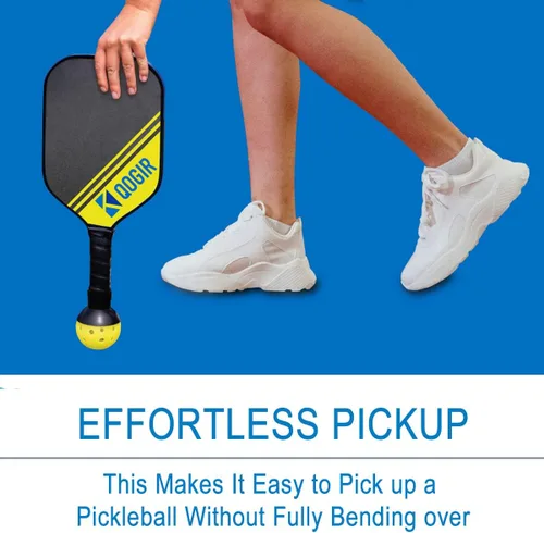 Vista 2 de QOGIR Recogedor de bolas de pickleball: fácil de recoger sin agacharte, se adapta a cualquier pala