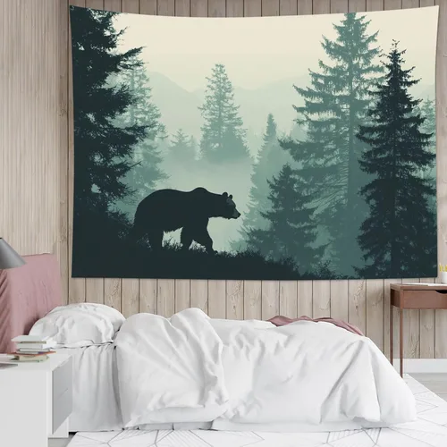 Vista 10 de HVEST Tapiz de cactus con diseño de plantas suculentas del desierto tropical en estante de madera, tapiz para colgar en la pared, acuarela botánica