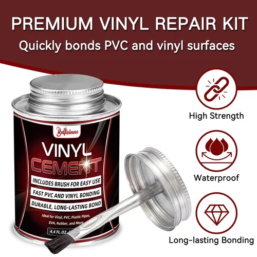 Vista 2 de Cemento de vinilo con cepillo, cemento de PVC impermeable, pegamento adhesivo de vinilo de alta resistencia para inflables, revestimientos