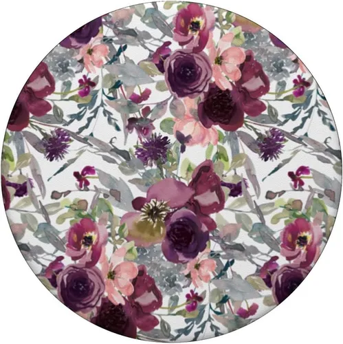 Vista 3 de PopSockets de flores florales color borgoña intercambiables PopGrip