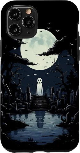 Vista 27 de iPhone 16 Ghost Halloween Cemetery Scary Creepy Case