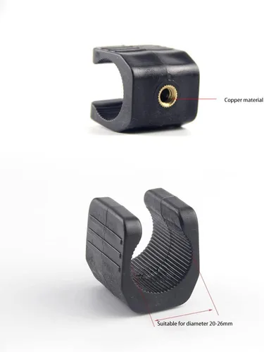 Vista 2 de Paquete de 3 clips de montaje de linterna de fotografía con rosca de 1/4-20 pulgadas a trípode, soporte de abrazadera para linternas LED