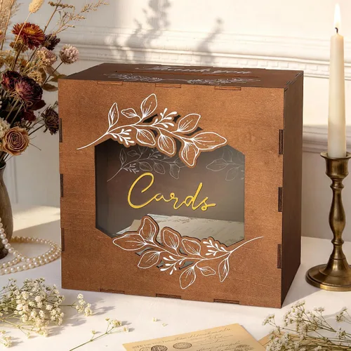 Vista 11 de Ywlake Caja de tarjetas de boda de acrílico con cerradura y ranura, soporte para caja de regalo para dinero en efectivo, cajas transparentes
