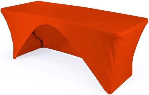 Vista 6 de LA Linen Mantel de elastano con respaldo abierto para mesa rectangular de 6 pies, 72 x 30 x 30 pulgadas, color negro