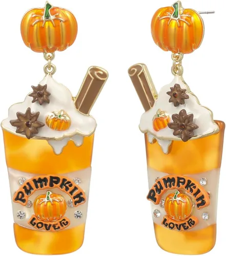 Vista 14 de Madison Tyler Thanksgiving Earrings for Women Cute Fall Pumpkin Jewelry Hoguera-Small
