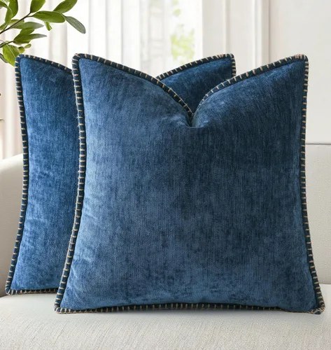 Vista 29 de decorUhome Juego de 2 fundas de almohada de felpilla suave y acogedora de otoño de 12 x 12 pulgadas, fundas decorativas modernas de terciopelo Aqua