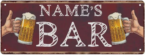 Vista 13 de Letrero de metal personalizado para bar en el patio trasero, decoración rústica, cueva de hombre, cerveza fría, buenos tiempos, letrero de metal