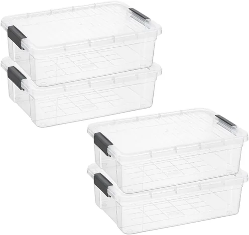 Vista 118 de Superio Mini contenedor de almacenamiento de plástico para crayón, suministros de arte y estuche de costura, organizador pequeño apilable