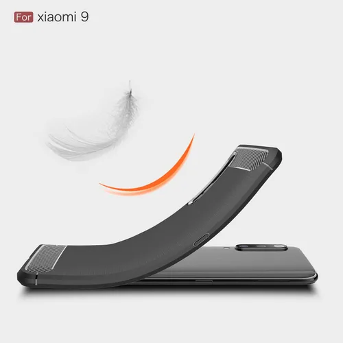 Vista 5 de Funda para Xiaomi Mi 9 - Funda delgada de absorción de impactos de fibra de carbono (negro)