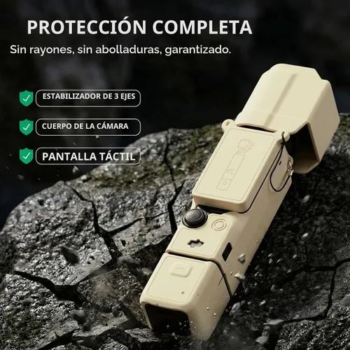 Vista 6 de Funda protectora para cámara DJI Osmo Pocket 3/Xtra Muse, funda de silicona suave con 2 protectores de pantalla y lente, accesorios de cuerpo