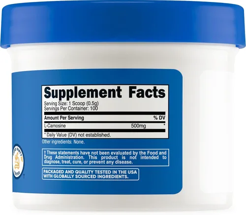 Vista 5 de Nutricost L-Carnosina en polvo 1.76 oz (100 porciones) - Sin OMG
