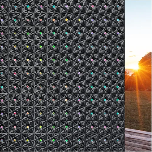 Vista 19 de Windimiley Película de Privacidad para Ventana con Bloqueo Total, Película de Ventana de Vidrio Manchado Control de Calor UV, Película Decorativa