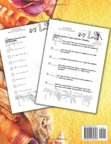 Vista 2 de Summer Math Success Algebra 1 Workbook 7th, 8th and 9th Grade Algebraic Thinking, Single and Double Step Equations with Answers
