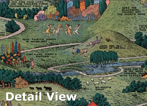Vista 3 de Land of Make Believe - Imaginary Map 1930 de Jaro Hess - Impresión de mapa histórico - 24 x 16 pulgadas