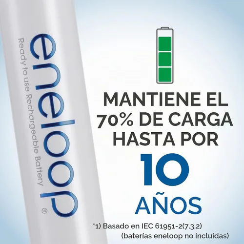 Vista 7 de Eneloop Panasonic BQ-BS2E4SA - Adaptadores de batería de tamaño C para uso con pilas AA recargables Ni-MH, paquete de 4