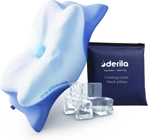 Vista 9 de Derila Ergo - Funda de almohada térmica para almohada cervical para cuello cervical, almohada refrescante para almohada de espuma viscoelástica