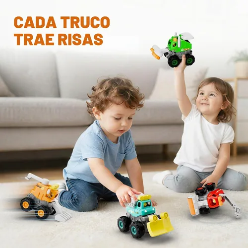 Vista 6 de iPlay, iLearn Camiones de construcción de acrobacias para niños pequeños