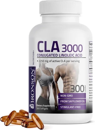 Vista 10 de Bronson CLA 3000 de potencia extra alta apoya la gestión de peso saludable, masa muscular magra, ácido linoleico conjugado no estimulante, 90