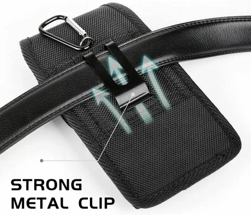 Vista 5 de TC53 TC58 TC21 TC26 Funda de escáner, funda de transporte resistente, soporte con clip de metal y trabillas para cinturón compatible con EDA50 EDA51