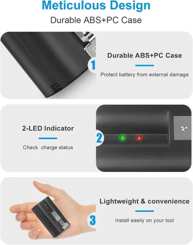 Vista 6 de 2 unidades de repuesto para batería Ring Compatible con Ring-Doorbell-Camera 2/3/4/3plus, Stick Up Camera (2ª y 3ª generación), también