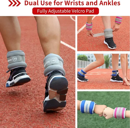 Vista 8 de PROIRON Ankle Weights for Women, Leg Weights for Men, Ankle and Wrist Weights 2/4/6/8LBS，Reflective Arm Weights for Jogging，Gymnastics，Aerobics