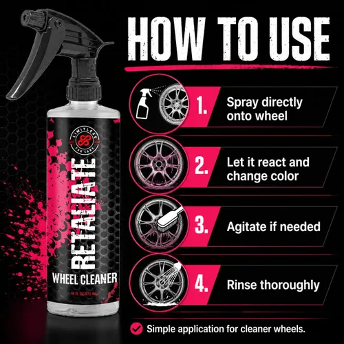 Vista 5 de LimitlessCarCare Limpiador de ruedas y removedor de hierro Retaliate 16oz