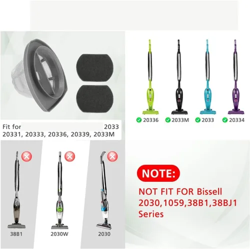 Vista 2 de XIBANY Piezas de repuesto Filtro HEPA compatible con Bissell 2033 20331 20333 20339 Accesorios de aspiradora Filtros de aspiradora