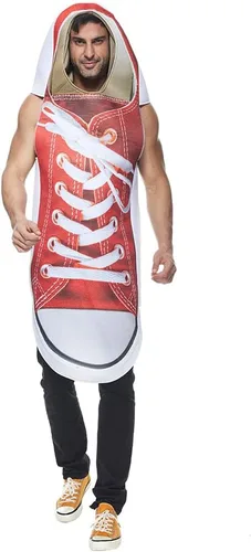 Vista 3 de Divertidos zapatos deportivos para parejas, 2 piezas, disfraz de Halloween para adultos, zapatos de lona rojos, traje de cosplay