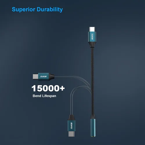 Vista 4 de BENFEI Adaptador USB C a conector de audio con chipset DAC, USB-C a auriculares hembra de 0.138 in compatible con iPhone 15 Pro Max/15 Pro/15