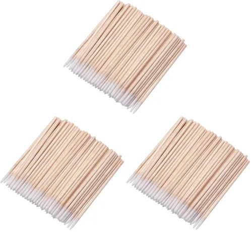 Vista 9 de 1200 Uds. Uñas de madera de algodón hisopo de limpieza de 2.8 in Microbrush pestañas Sticks Tip Ear Toothpick Maquillaje Palillos de cejas Pegamento