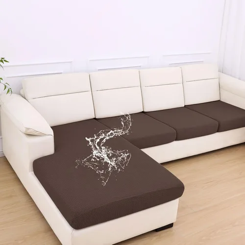 Vista 49 de Fundas impermeables para sofá seccional, fundas de cojín antideslizantes para sofá Ajuste seccional en forma de L, tela jacquard elástica, parte