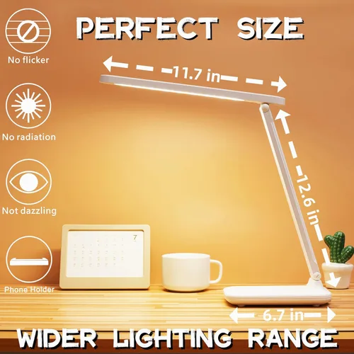 Vista 7 de R RUCKERCO Lámpara de Escritorio LED Lámpara de Escritorio Regulable Luz de Lectura Lámpara de Estudio 3 Modos de Iluminación, Accesorios