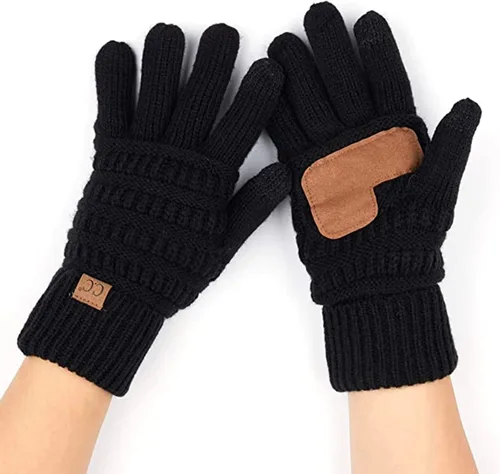 Vista 17 de Funky Junque Guantes de invierno para mujer – Lindos guantes de punto con forro polar para pantalla táctil y mensajería para mujeres, accesorios