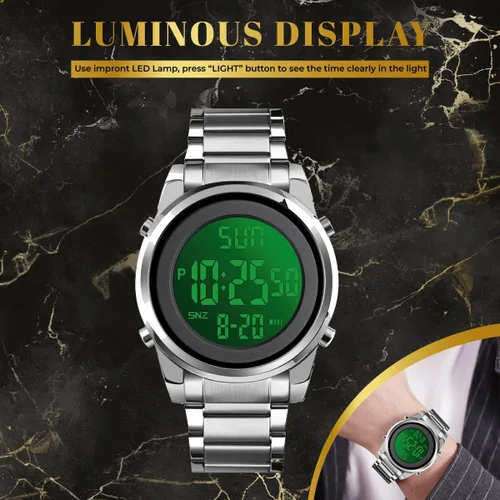 Vista 7 de BURK 1611 Relojes para hombre unisex para mujer reloj digital de moda de acero inoxidable impermeable reloj de pulsera de lujo