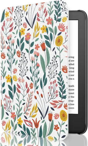 Vista 68 de MoKo Funda compatible con Kindle Basic de 11.ª generación 2024/2022 de 6 2-Flores de albaricoque.