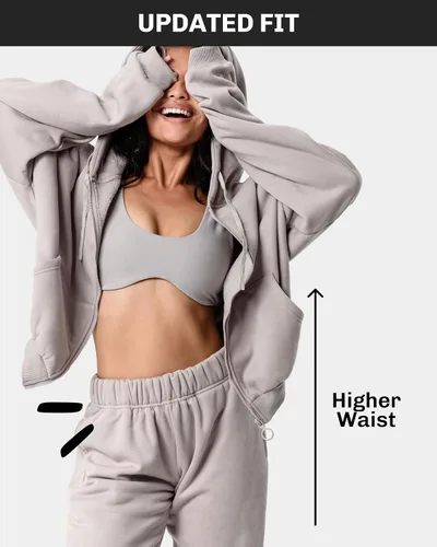 Vista 2 de Kamo Fitness CozyTec - Pantalones deportivos de cintura alta para mujer, holgados cómodos pantalones de descanso con bolsillos hechos de forro polar
