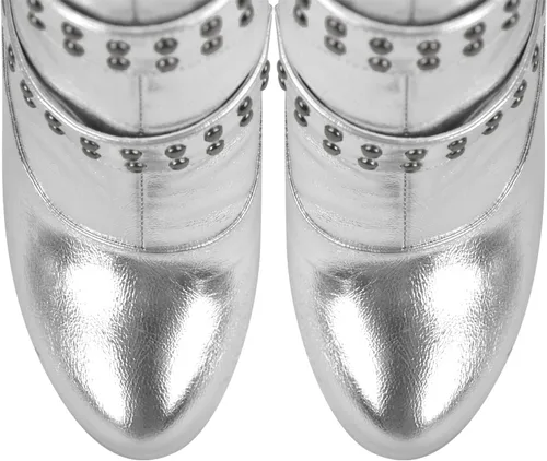 Vista 4 de Richealnana Botas altas hasta la rodilla con plataforma y cordones para mujer