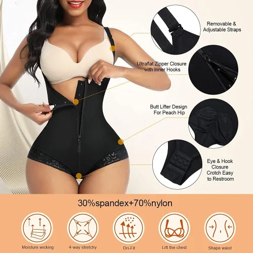 Vista 5 de FeelinGirl Fajas Colombianas Faja moldeadora para mujer, control de abdomen, poscirugía, compresión, faja moldeadora de cuerpo