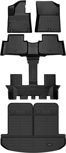 Vista 82 de HAFIDI® Juego de alfombrillas y forro de carga para Kia EV9 2024 2025 2026 (no apto para sillas de relajación), protección para todo tipo de clima