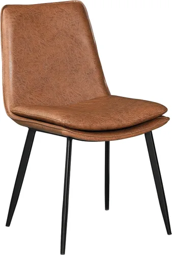 Vista 4 de Coaster Home Furnishings - Ortega - Silla auxiliar tapizada en piel sintética - Estilo contemporáneo, patas de metal cónicas y respaldos sólidos