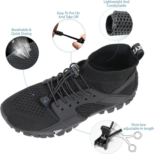 Vista 2 de Zapatos de senderismo acuático para hombres y mujeres, zapatos de vadeo antideslizantes para caminar, pescar, río, arroyo, kayak